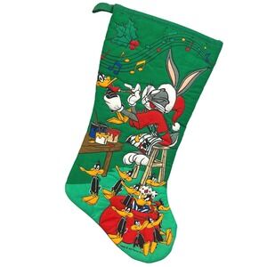 1999 Looney Tunes Bugs Bunny Daffy Duck Christmas Stocking Holiday Decor NWT
